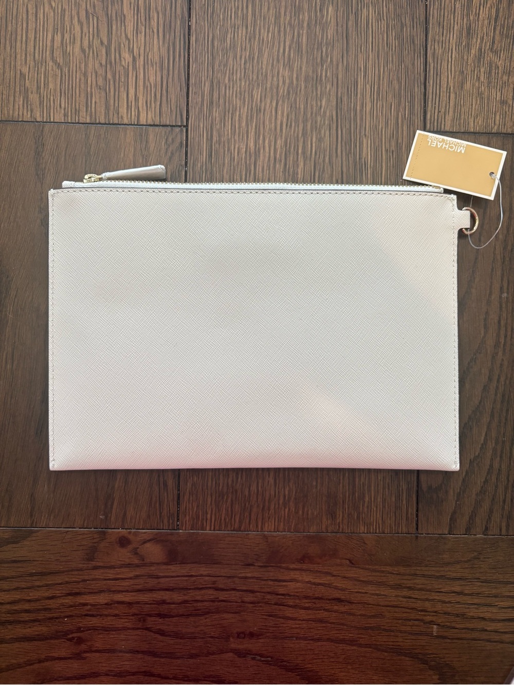 Michael Kors Cream Saffiano Leather Wristlet with Gold Logo - Picture 5 of 5